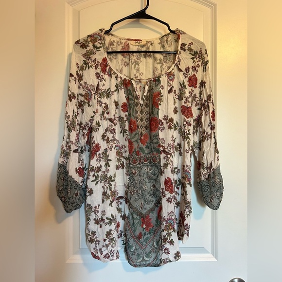 Floral peasant blouse tunic - Picture 5 of 8